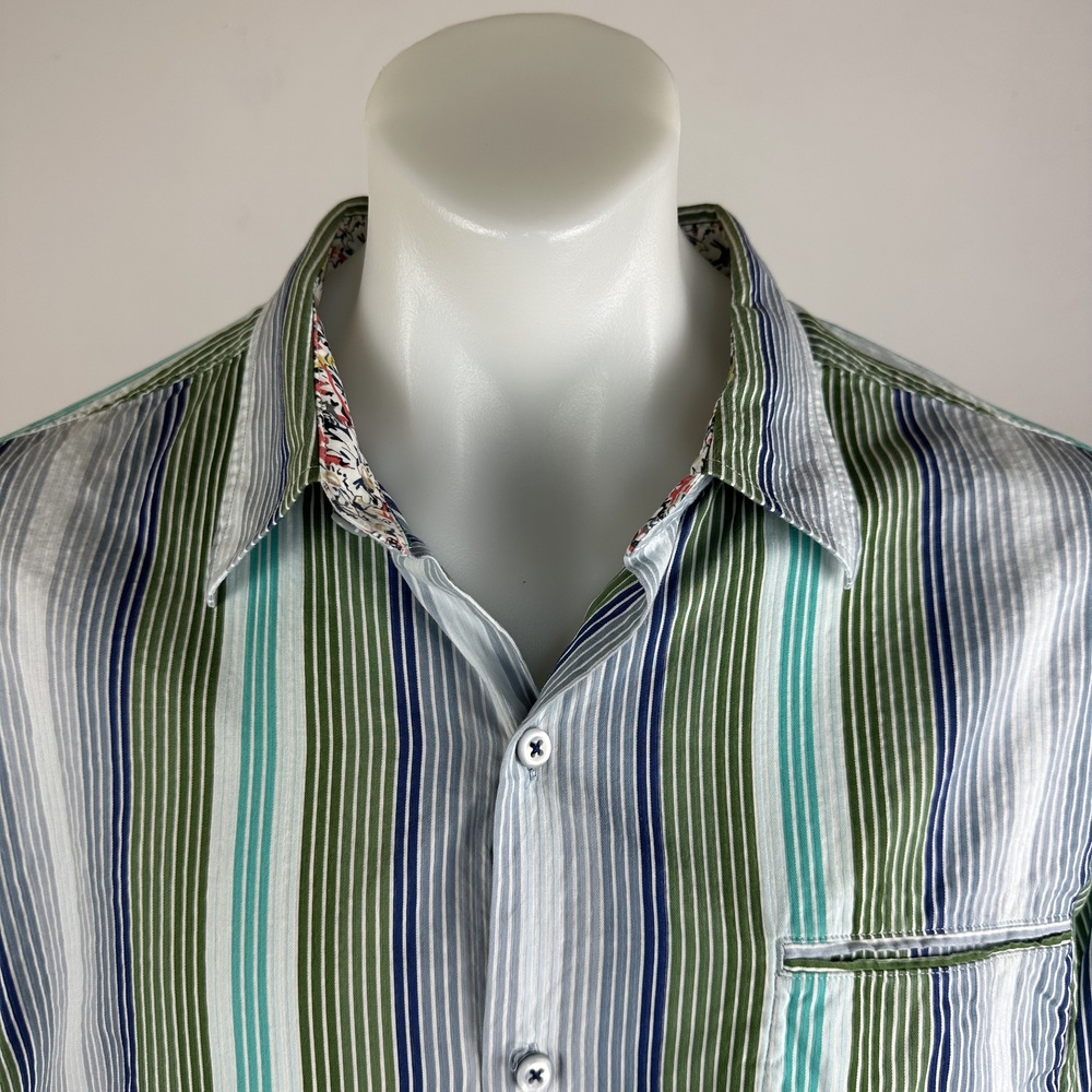 Tommy Bahama Silk Accent Stripe Shirt Size XL